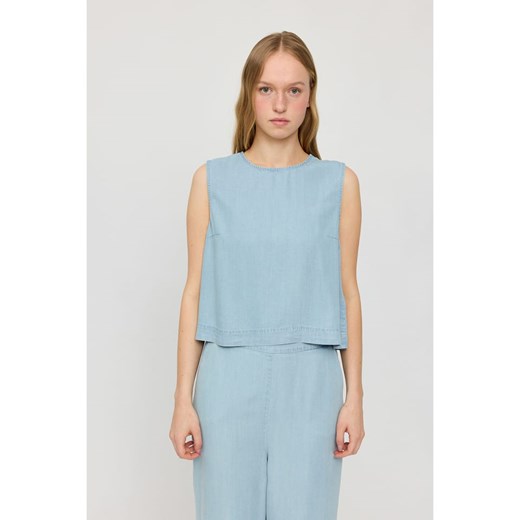 MAZINE Top &quot;Denim&quot; w kolorze błękitnym ze sklepu Limango Polska w kategorii Bluzki damskie - zdjęcie 181218009