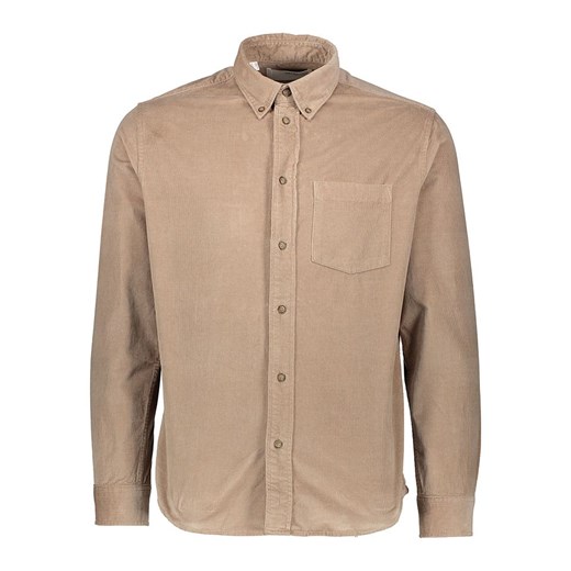 Koszula męska brązowa Selected Homme bawełniana z kołnierzykiem button down 