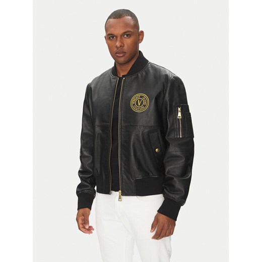 Versace Jeans Couture Kurtka skórzana 78GAVP06 Czarny Regular Fit ze sklepu MODIVO w kategorii Kurtki męskie - zdjęcie 181219509