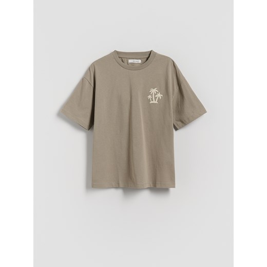 Reserved - Bawełniany t-shirt z nadrukiem - beżowy ze sklepu Reserved w kategorii T-shirty chłopięce - zdjęcie 181221817