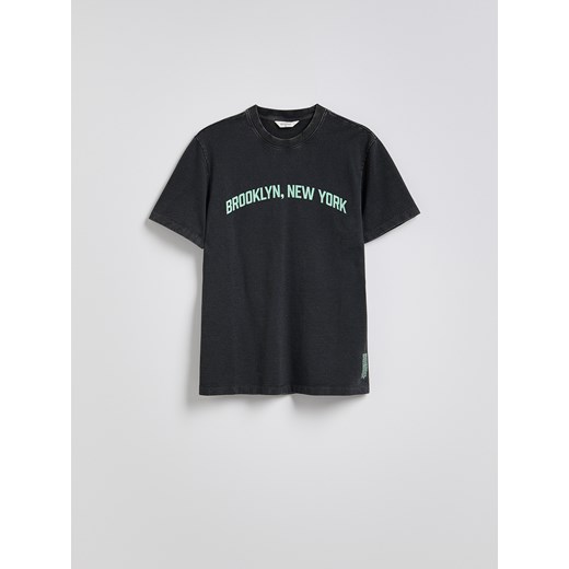 Reserved - T-shirt regular z nadrukiem - czarny ze sklepu Reserved w kategorii T-shirty męskie - zdjęcie 181222038