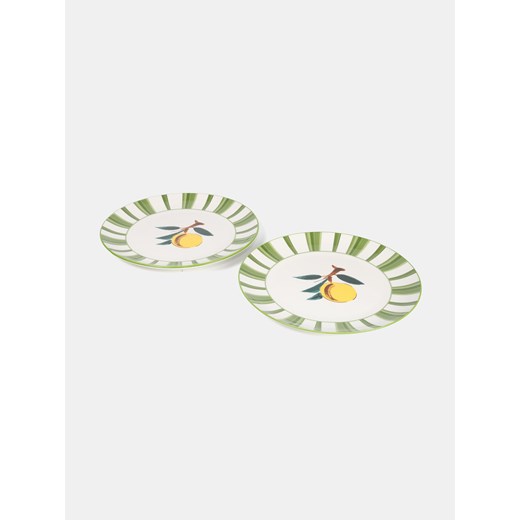 Sinsay - Talerze z owocowym motywem 2 pack - zielony Sinsay One Size Sinsay