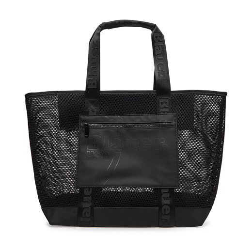 Shopper bag Blauer USA mieszcząca a5 czarna na ramię