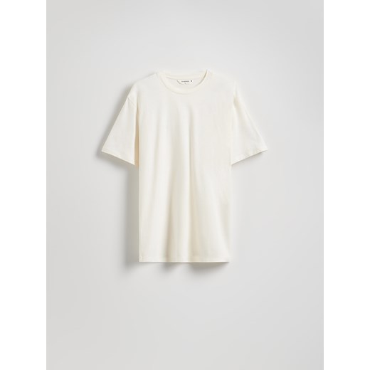 Reserved - T-shirt comfort z dodatkiem lnu - złamana biel Reserved XXL Reserved