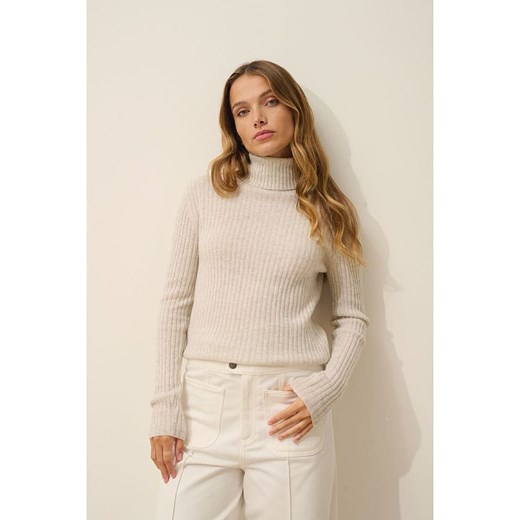 Just Cashmere Kaszmirowy golf &quot;Miraya&quot; w kolorze beżowym ze sklepu Limango Polska w kategorii Swetry damskie - zdjęcie 181224529