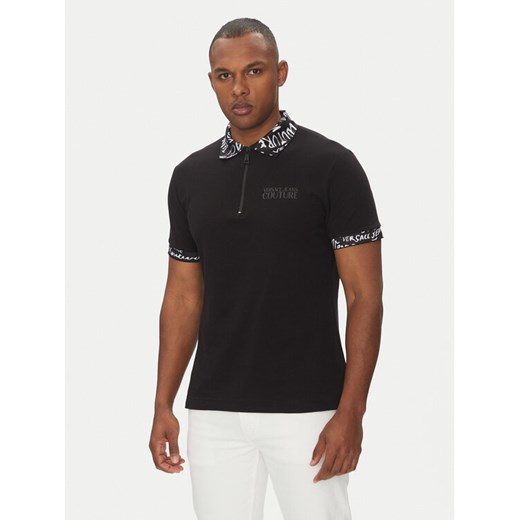 Versace Jeans Couture Polo 78GAGT02 Czarny Regular Fit ze sklepu MODIVO w kategorii T-shirty męskie - zdjęcie 181226819