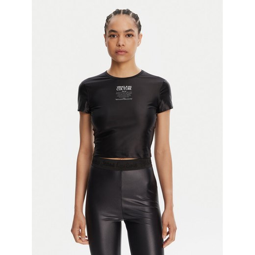 Versace Jeans Couture T-Shirt 78HAH6A2 Czarny Slim Fit ze sklepu MODIVO w kategorii Bluzki damskie - zdjęcie 181227047