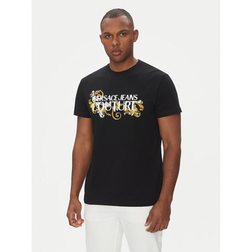 Versace Jeans Couture T-Shirt 78GAHC05 Czarny Regular Fit ze sklepu MODIVO w kategorii T-shirty męskie - zdjęcie 181227295