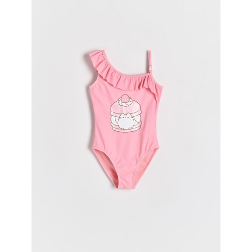 Reserved - Jednoczęściowy strój kąpielowy Pusheen - pastelowy róż ze sklepu Reserved w kategorii Stroje kąpielowe - zdjęcie 181229937