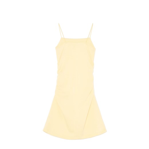 Cropp - Żółta sukienka mini z marszczeniami - żółty Cropp XL Cropp