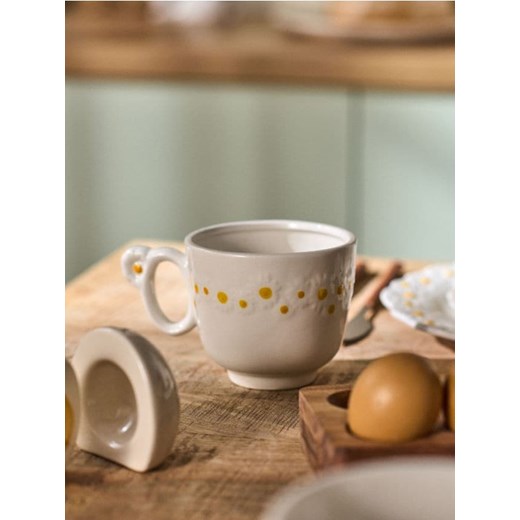 Sinsay - Ceramiczne kubki z kwiatowym wzorem 2 pack - biały ze sklepu Sinsay w kategorii Kubki - zdjęcie 181231515