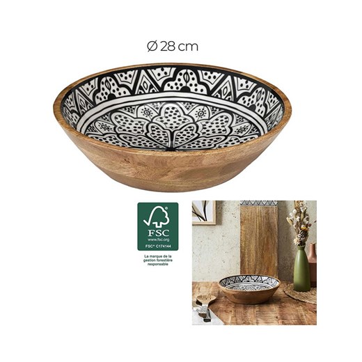Ethnical Life Miska w kolorze brązowo-biało-czarnym - Ø 28 cm ze sklepu Limango Polska w kategorii Naczynia - zdjęcie 181232869
