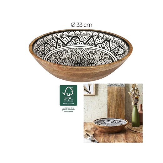 Ethnical Life Miska w kolorze brązowo-biało-czarnym - Ø 33 cm ze sklepu Limango Polska w kategorii Naczynia - zdjęcie 181232875