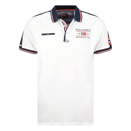 Geographical Norway Koszulka polo &quot;Kezolo&quot; w kolorze biało-granatowym ze sklepu Limango Polska w kategorii T-shirty chłopięce - zdjęcie 181233178