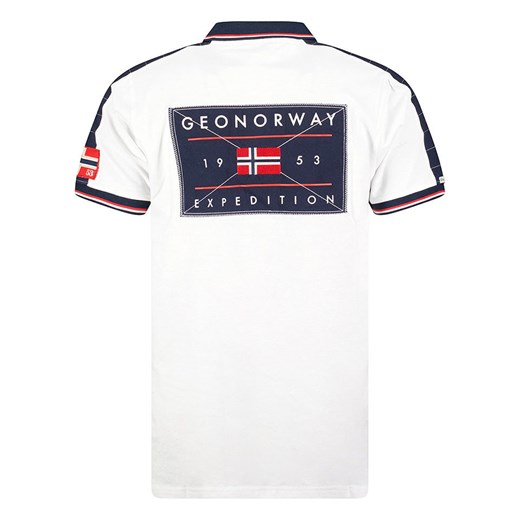 Geographical Norway Koszulka polo "Kezolo" w kolorze biało-granatowym Geographical Norway 152 wyprzedaż Limango Polska