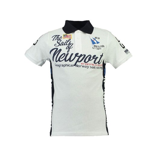 Geographical Norway Koszulka polo &quot;Kayport&quot; w kolorze biało-czarnym ze sklepu Limango Polska w kategorii T-shirty chłopięce - zdjęcie 181235035