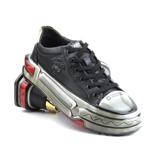 Nowoczesne sneakersy męskie - JOHN DOUBARE 9699, czarne ze sklepu ulubioneobuwie w kategorii Trampki męskie - zdjęcie 181235657