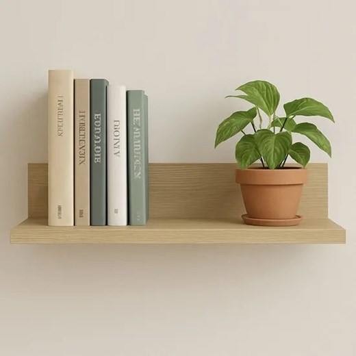 Minimalistyczna Półka Dąb Sonoma 60 Cm Vulpin Elior One Size Edinos.pl