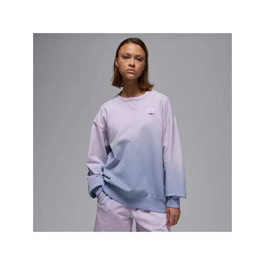 Damska bluza dresowa z dzianiny dresowej z półokrągłym dekoltem Jordan Flight Fleece - Fiolet ze sklepu Nike poland w kategorii Bluzy damskie - zdjęcie 181235705