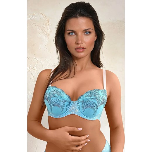 Biustonosz push-up haftowany Pacific Opal, Kolor niebiesko-różowy, Rozmiar 70B, Sawren ze sklepu Primodo w kategorii Biustonosze - zdjęcie 181236298