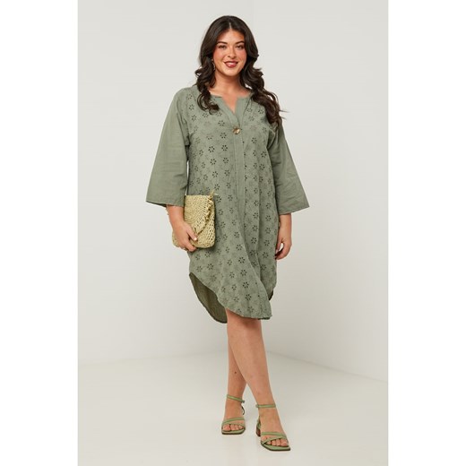 Curvy Lady Sukienka w kolorze khaki ze sklepu Limango Polska w kategorii Sukienki - zdjęcie 181237408