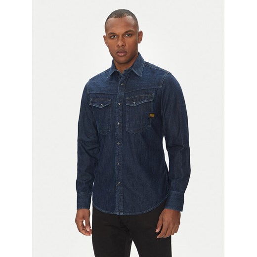 G-Star Raw Koszula jeansowa Dakota D23616-D252 Granatowy Slim Fit ze sklepu MODIVO w kategorii Koszule męskie - zdjęcie 181238427