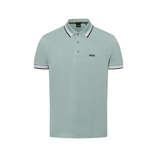 BOSS Green Męska koszulka polo - Paddy Mężczyźni Bawełna miętowy jednolity ze sklepu vangraaf w kategorii T-shirty męskie - zdjęcie 181239937
