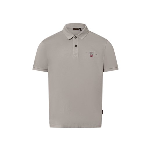 Napapijri Męska koszulka polo - Elbas Mężczyźni Bawełna jasny szary jednolity ze sklepu vangraaf w kategorii T-shirty męskie - zdjęcie 181239955