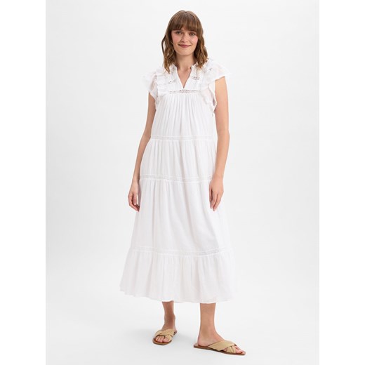Neo Noir Damska sukienka casual - Ankita S Voile Kobiety Bawełna biały jednolity ze sklepu vangraaf w kategorii Sukienki - zdjęcie 181240046