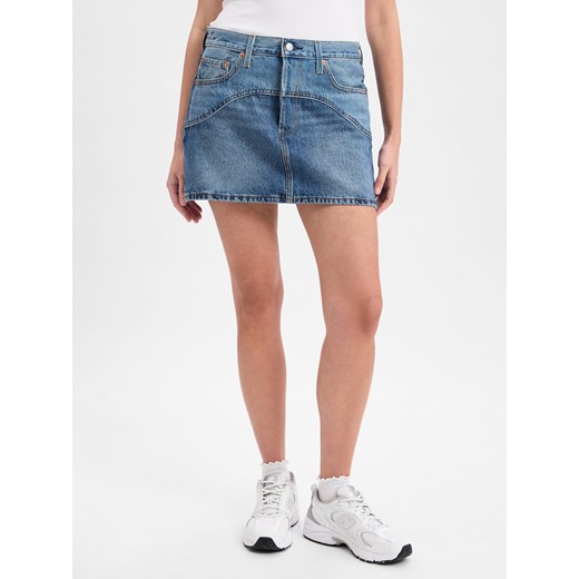 Levi's Dżinsowa spódniczka mini damska - Icon Skirt Kobiety Bawełna light stone jednolity ze sklepu vangraaf w kategorii Spódnice - zdjęcie 181240057