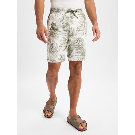 Tom Tailor Denim Bermudy Mężczyźni len oliwkowy wzorzysty ze sklepu vangraaf w kategorii Spodenki męskie - zdjęcie 181240065