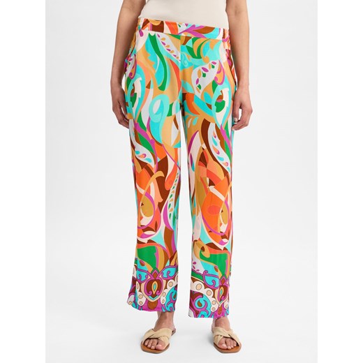 Marie Lund Damskie spodnie materiałowe Kobiety wiskoza pomarańczowy wzorzysty ze sklepu vangraaf w kategorii Spodnie damskie - zdjęcie 181240218