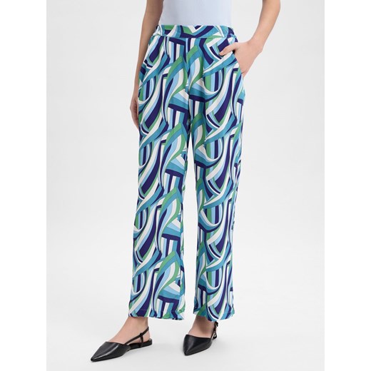 Marie Lund Damskie spodnie materiałowe Kobiety wiskoza jasnoniebieski wzorzysty ze sklepu vangraaf w kategorii Spodnie damskie - zdjęcie 181240219