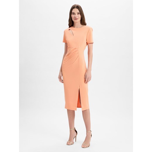 Lipsy Sukienka damska shift Kobiety morelowy jednolity ze sklepu vangraaf w kategorii Sukienki - zdjęcie 181240286