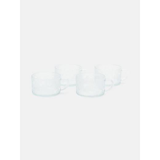 Sinsay - Kubek z wytłaczanym wzorem 4 pack - biały Sinsay One Size Sinsay