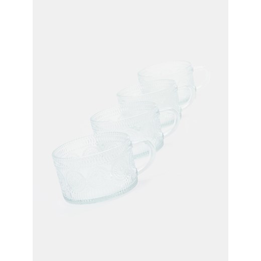 Sinsay - Kubek z wytłaczanym wzorem 4 pack - biały Sinsay One Size Sinsay