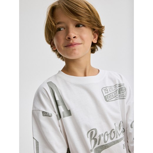 Reserved - T-shirt oversize - złamana biel Reserved 134/140 (8-9 lat) promocja Reserved