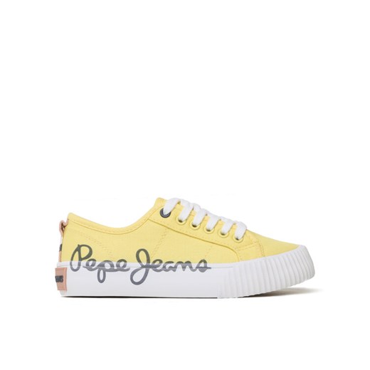 Tenisówki Pepe Jeans Ottis Log G PGS30577 Żółty ze sklepu eobuwie.pl w kategorii Trampki dziecięce - zdjęcie 181245107