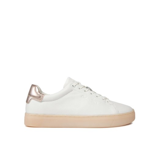 Sneakersy Calvin Klein Cupsole Lace Up Pearl HW0HW01897 Biały ze sklepu eobuwie.pl w kategorii Trampki damskie - zdjęcie 181248739