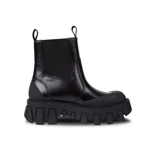 Sztyblety Tommy Jeans Tjw Chunky Chelsea Mix Material EN0EN02375 Czarny ze sklepu eobuwie.pl w kategorii Botki - zdjęcie 181262165