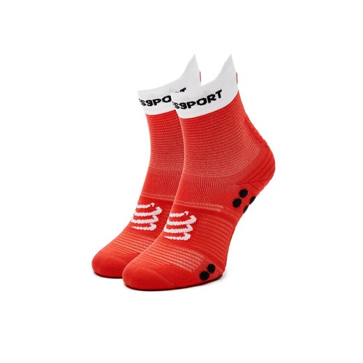 Skarpety wysokie unisex Compressport Pro Racing V 4.0 Run High XU00046B Czerwony ze sklepu eobuwie.pl w kategorii Skarpetki damskie - zdjęcie 181272255
