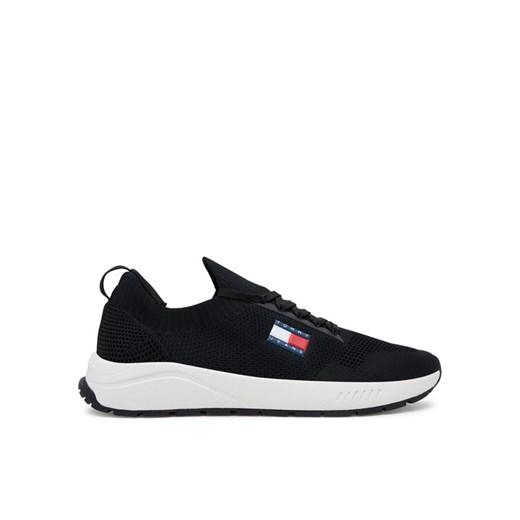 Sneakersy Tommy Jeans Runner Kntitted EM0EM01555 Czarny ze sklepu eobuwie.pl w kategorii Buty sportowe męskie - zdjęcie 181273815