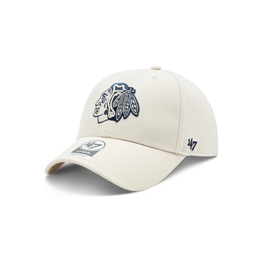 Czapka z daszkiem 47 Brand NHL Chicago Blackhawks '47 MVP SNAPBACK H-MVPSP04WBP-BN Écru ze sklepu eobuwie.pl w kategorii Czapki z daszkiem damskie - zdjęcie 181274117