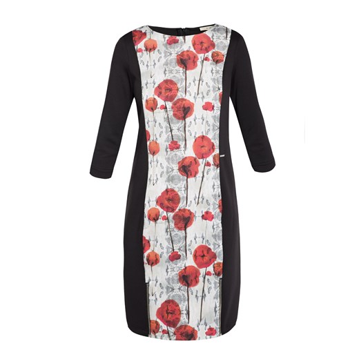 Sukienka z makami e-monnari rozowy kwiatowy