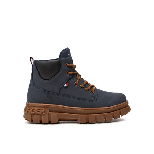 Trapery Tommy Hilfiger T3X5-33706-1269800 S Granatowy ze sklepu eobuwie.pl w kategorii Buty zimowe dziecięce - zdjęcie 181281755