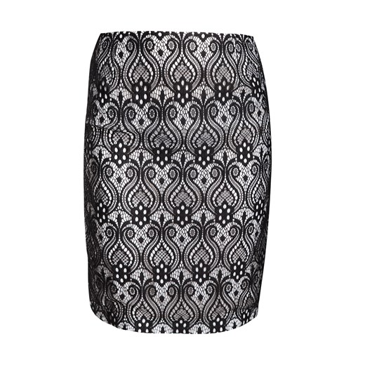 Elegancka spódnica z ażurowym zdobieniem e-monnari szary midi