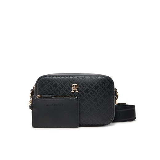 Torebka Tommy Hilfiger Th Distinct Camera Bag Mono AW0AW17221 Czarny ze sklepu eobuwie.pl w kategorii Listonoszki - zdjęcie 181289408