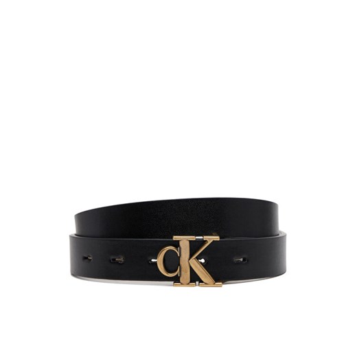 Pasek Damski Calvin Klein Jeans Monogram Placque Buckle 25Mm Rev LV04K7005G Czarny ze sklepu eobuwie.pl w kategorii Paski damskie - zdjęcie 181308305