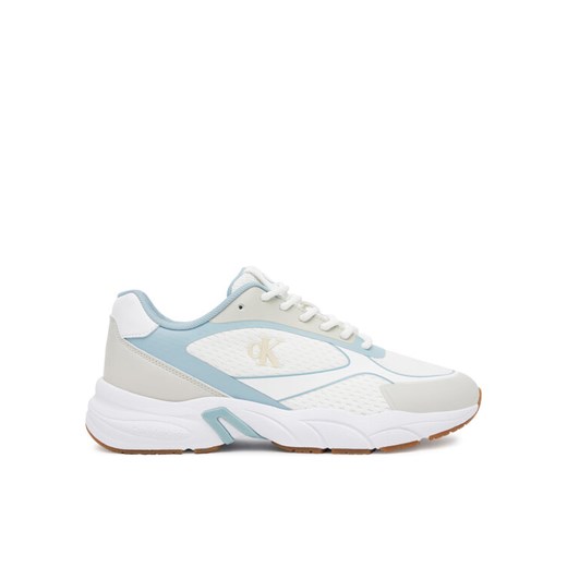 Sneakersy Calvin Klein Jeans Retro Tennis Knit Mg YW0YW01887 Biały ze sklepu eobuwie.pl w kategorii Buty sportowe damskie - zdjęcie 181321009