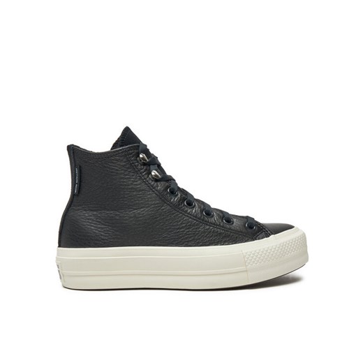 Trampki Converse Chuck Taylor All Star Lift Platform Water Repellent Leather A08312C Czarny ze sklepu eobuwie.pl w kategorii Trampki damskie - zdjęcie 181321226